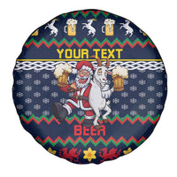Personalized Merionethshire Wales Christmas Spare Tire Cover Beer and Goat Santa Design - Wonder Print Shop
