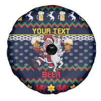 Personalized Merionethshire Wales Christmas Spare Tire Cover Beer and Goat Santa Design - Wonder Print Shop