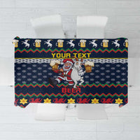 Personalized Merionethshire Wales Christmas Tablecloth Beer and Goat Santa Design - Wonder Print Shop