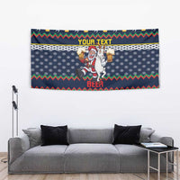 Personalized Merionethshire Wales Christmas Tapestry Beer and Goat Santa Design - Wonder Print Shop