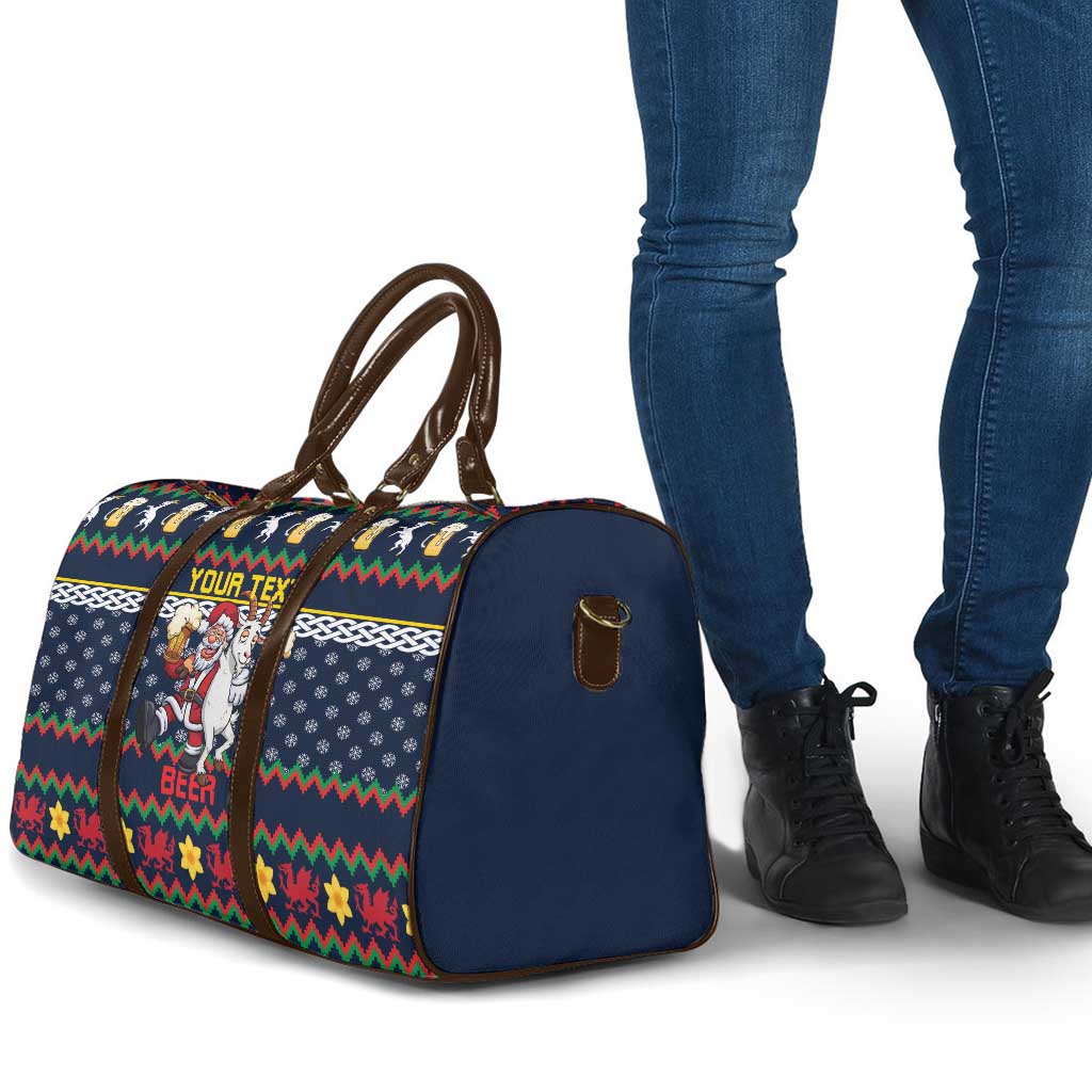 Personalized Merionethshire Wales Christmas Travel Bag Beer and Goat Santa Design - Wonder Print Shop