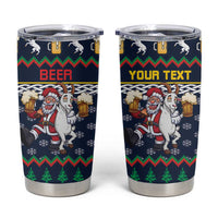 Personalized Merionethshire Wales Christmas Tumbler Cup Beer and Goat Santa Design - Wonder Print Shop