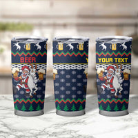 Personalized Merionethshire Wales Christmas Tumbler Cup Beer and Goat Santa Design - Wonder Print Shop
