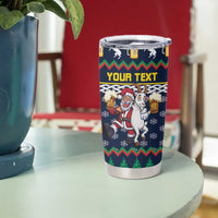 Personalized Merionethshire Wales Christmas Tumbler Cup Beer and Goat Santa Design - Wonder Print Shop