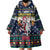 Personalized Merionethshire Wales Christmas Wearable Blanket Hoodie Beer and Goat Santa Design - Wonder Print Shop