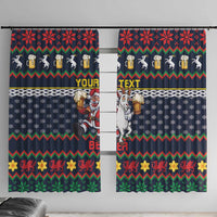 Personalized Merionethshire Wales Christmas Window Curtain Beer and Goat Santa Design - Wonder Print Shop