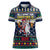 Personalized Merionethshire Wales Christmas Women Polo Shirt Beer and Goat Santa Design - Wonder Print Shop