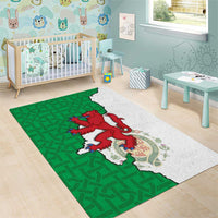 Montgomeryshire Wales Area Rug Map and Emblem Celtic Style - Wonder Print Shop