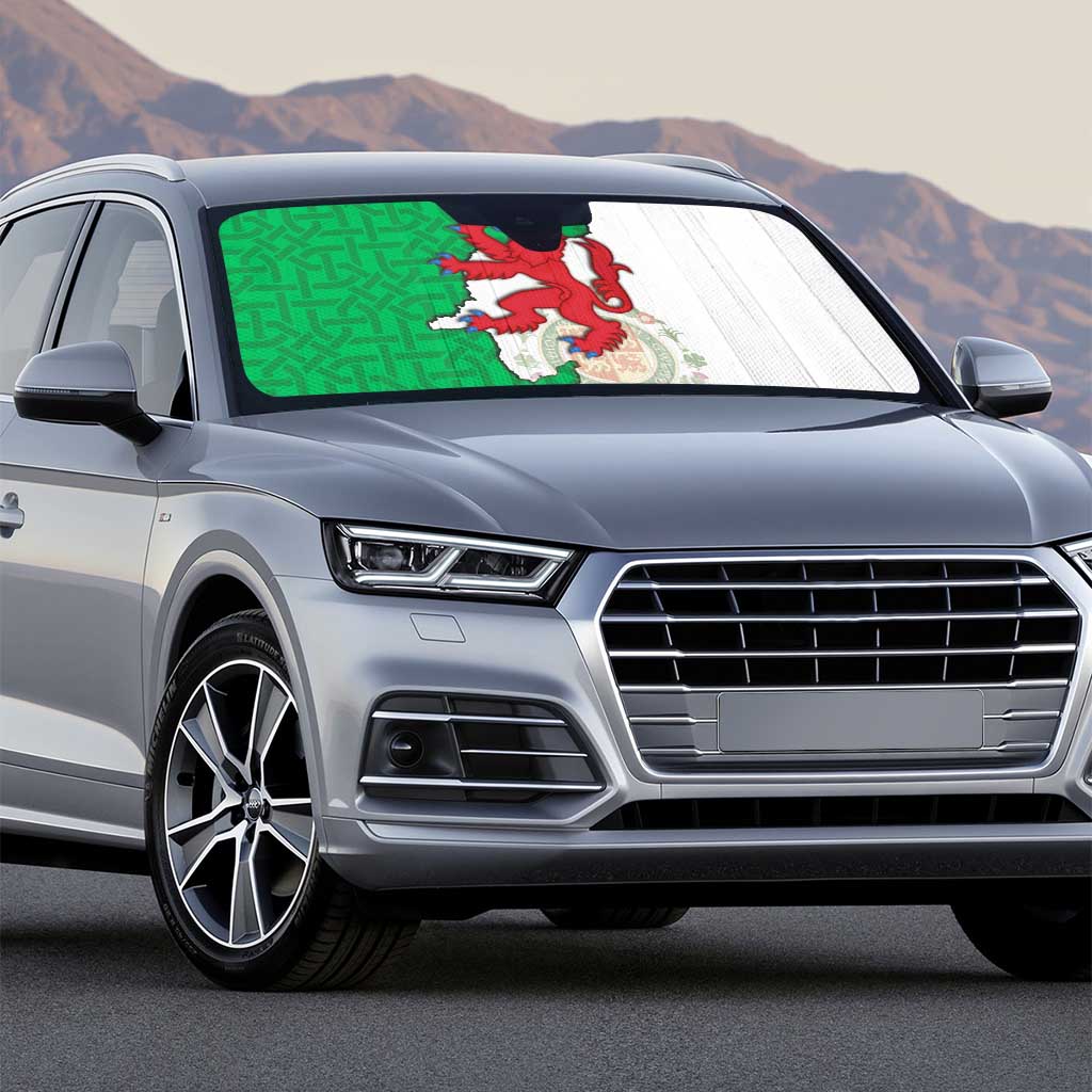 Montgomeryshire Wales Auto Sun Shade Map and Emblem Celtic Style - Wonder Print Shop