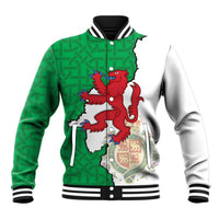 Montgomeryshire Wales Baseball Jacket Map and Emblem Celtic Style - Wonder Print Shop