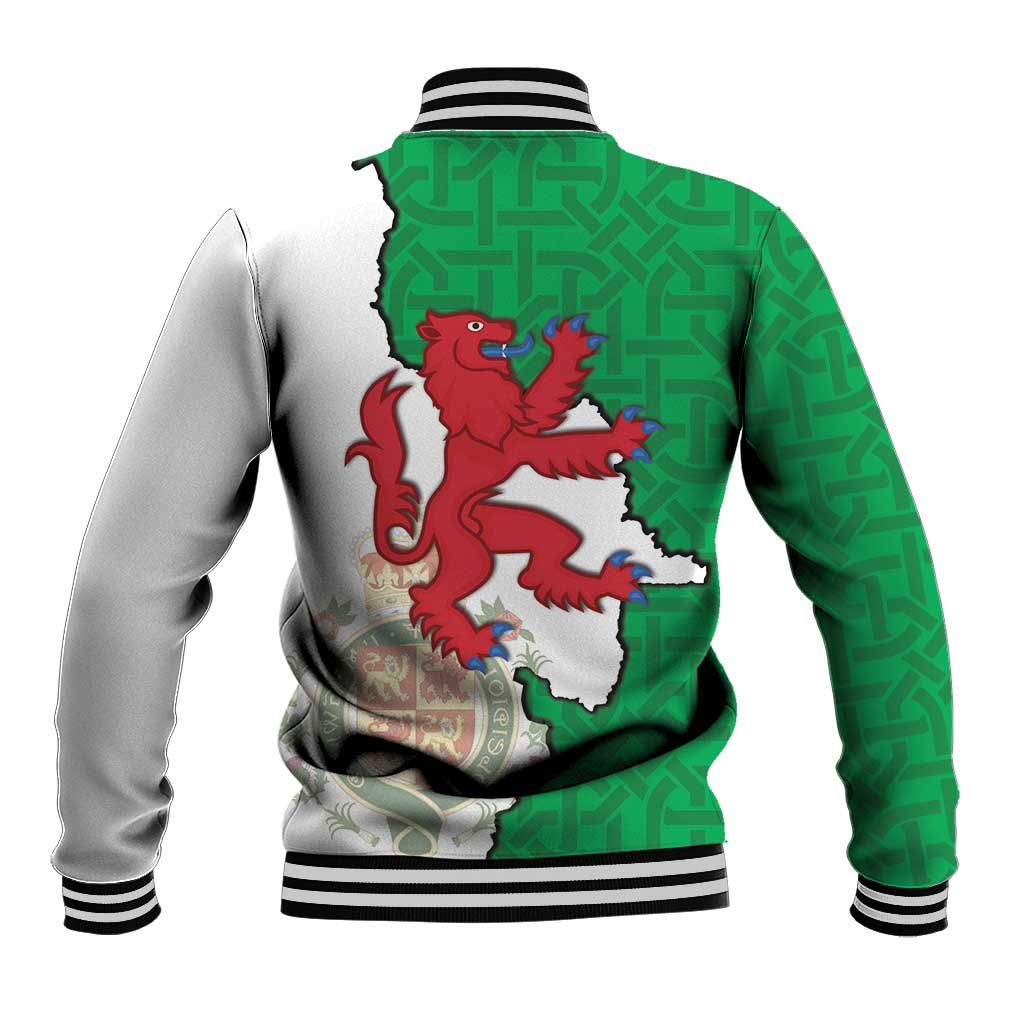 Montgomeryshire Wales Baseball Jacket Map and Emblem Celtic Style - Wonder Print Shop