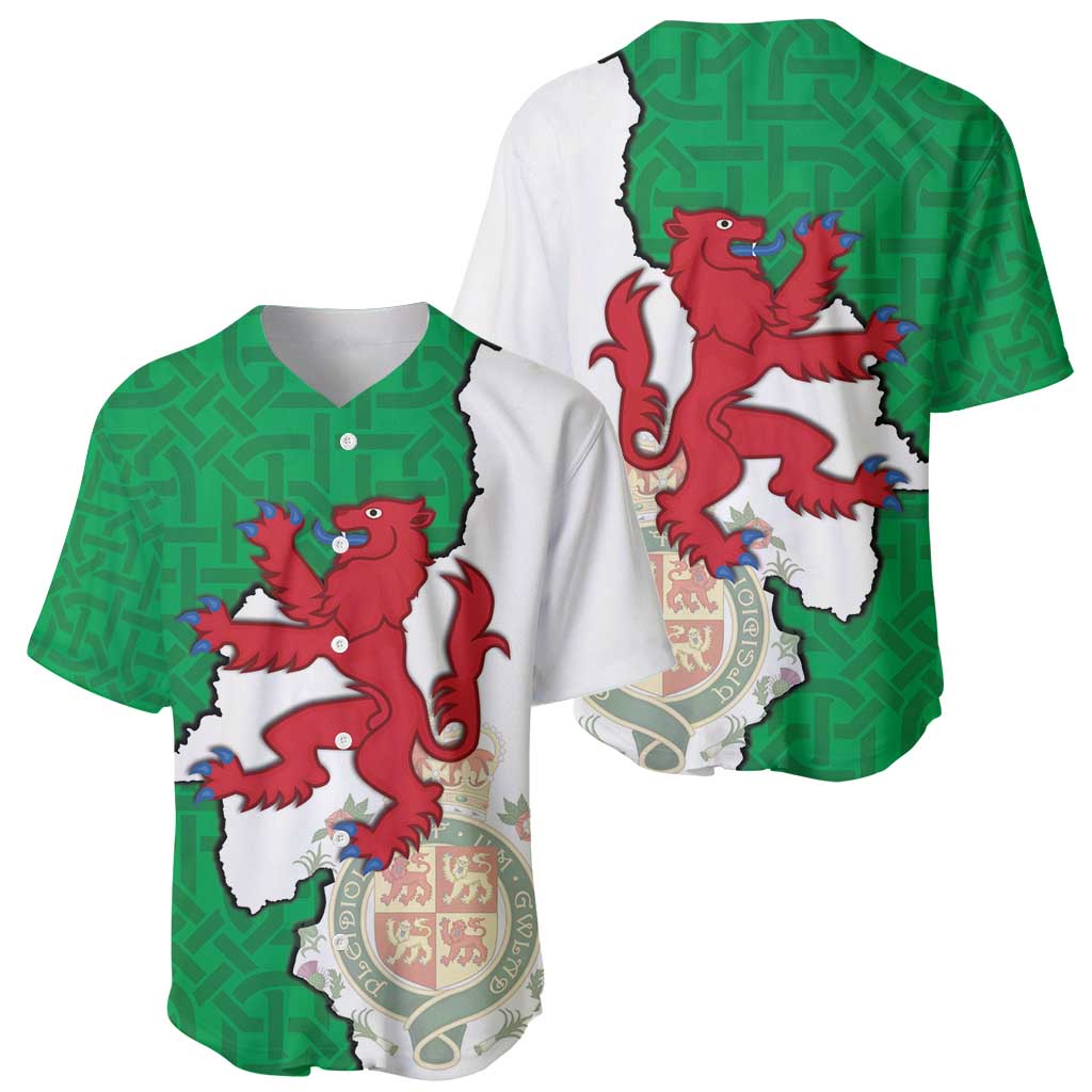 Montgomeryshire Wales Baseball Jersey Map and Emblem Celtic Style - Wonder Print Shop
