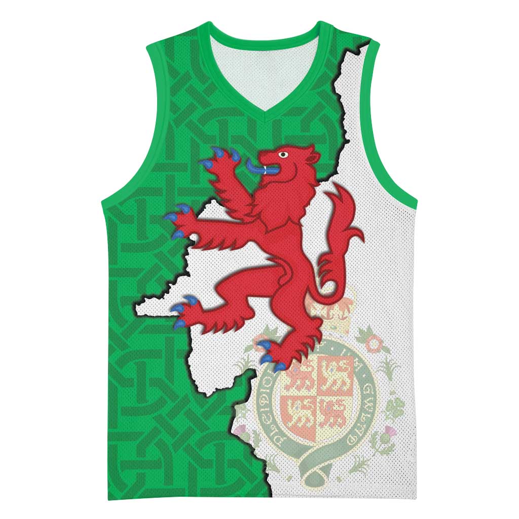 Montgomeryshire Wales Basketball Jersey Map and Emblem Celtic Style - Wonder Print Shop