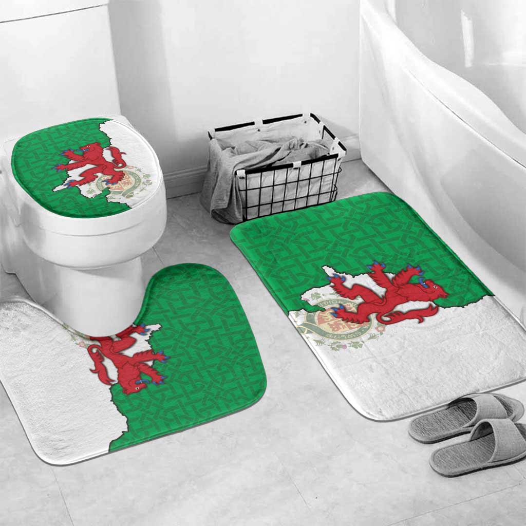 Montgomeryshire Wales Bathroom Set Map and Emblem Celtic Style - Wonder Print Shop