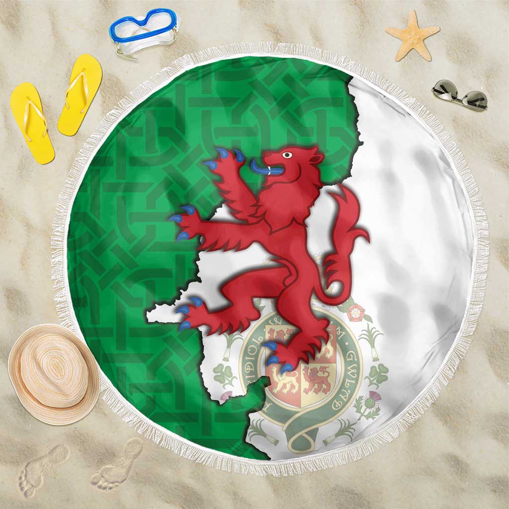Montgomeryshire Wales Beach Blanket Map and Emblem Celtic Style - Wonder Print Shop