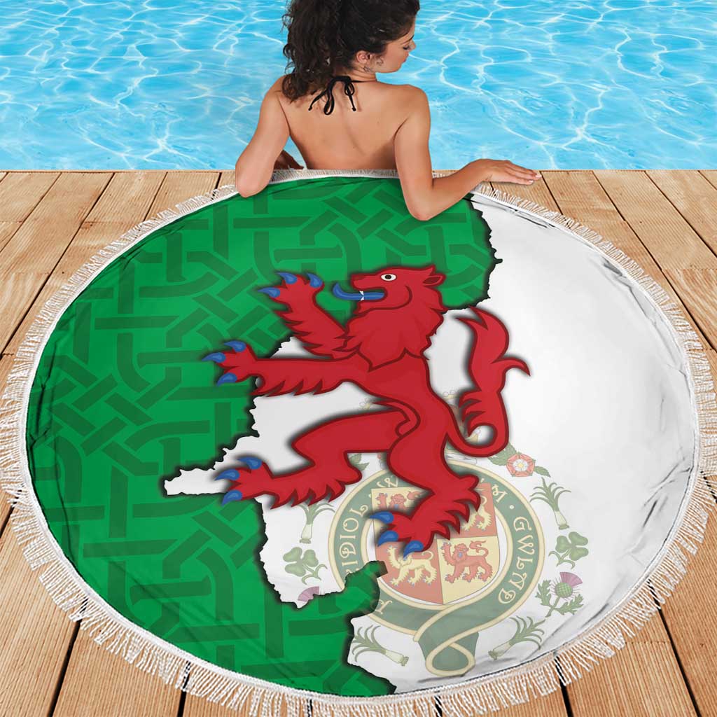 Montgomeryshire Wales Beach Blanket Map and Emblem Celtic Style - Wonder Print Shop