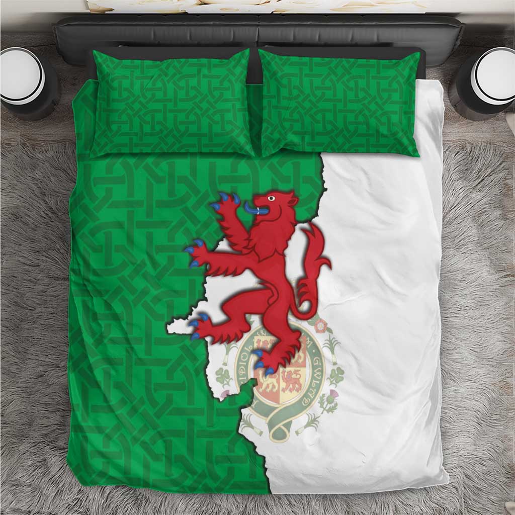 Montgomeryshire Wales Bedding Set Map and Emblem Celtic Style - Wonder Print Shop