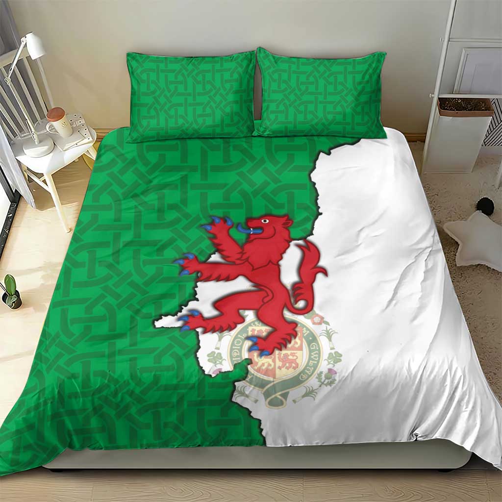 Montgomeryshire Wales Bedding Set Map and Emblem Celtic Style - Wonder Print Shop