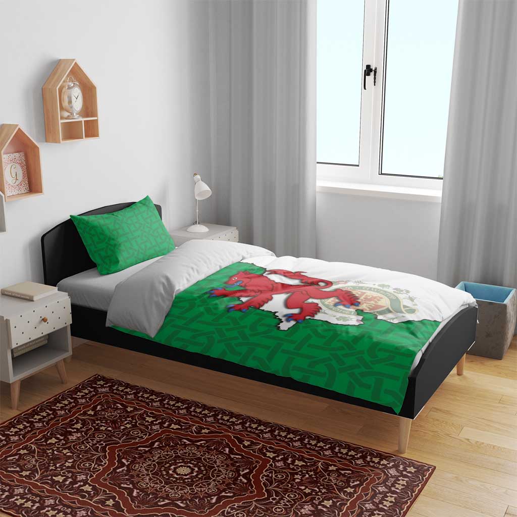 Montgomeryshire Wales Bedding Set Map and Emblem Celtic Style - Wonder Print Shop