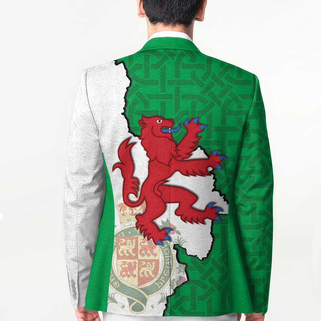 Montgomeryshire Wales Blazer Map and Emblem Celtic Style - Wonder Print Shop