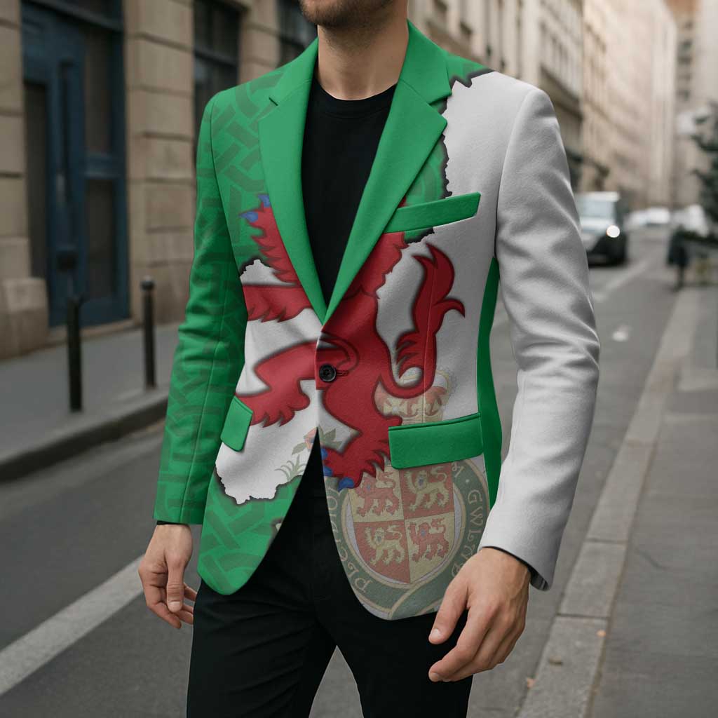 Montgomeryshire Wales Blazer Map and Emblem Celtic Style - Wonder Print Shop