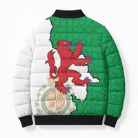 Montgomeryshire Wales Bomber Puffer Jacket Map and Emblem Celtic Style - Wonder Print Shop