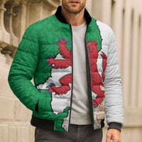 Montgomeryshire Wales Bomber Puffer Jacket Map and Emblem Celtic Style - Wonder Print Shop