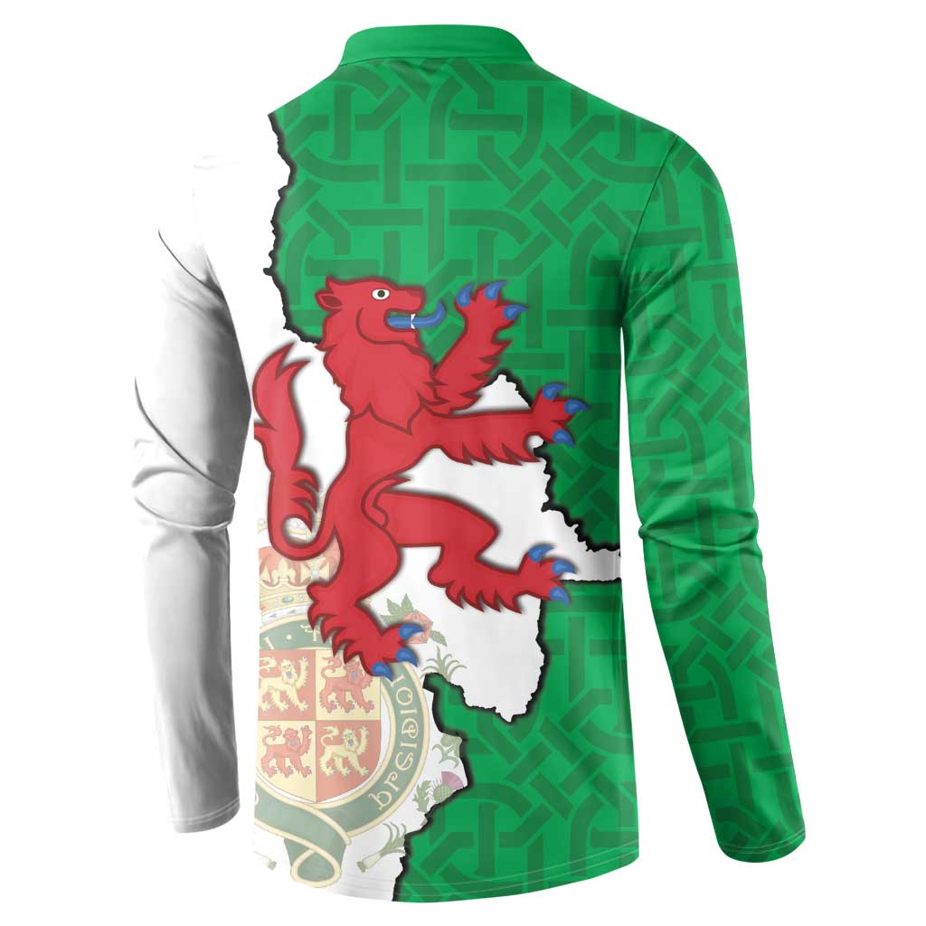 Montgomeryshire Wales Button Sweatshirt Map and Emblem Celtic Style - Wonder Print Shop
