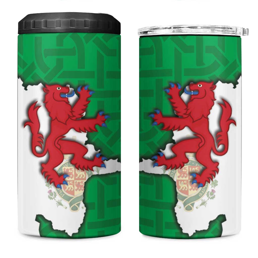Montgomeryshire Wales 4 in 1 Can Cooler Tumbler Map and Emblem Celtic Style - Wonder Print Shop