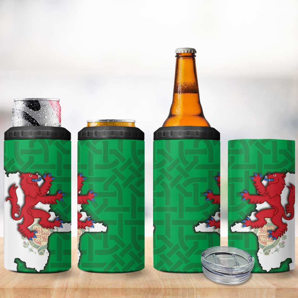 Montgomeryshire Wales 4 in 1 Can Cooler Tumbler Map and Emblem Celtic Style - Wonder Print Shop