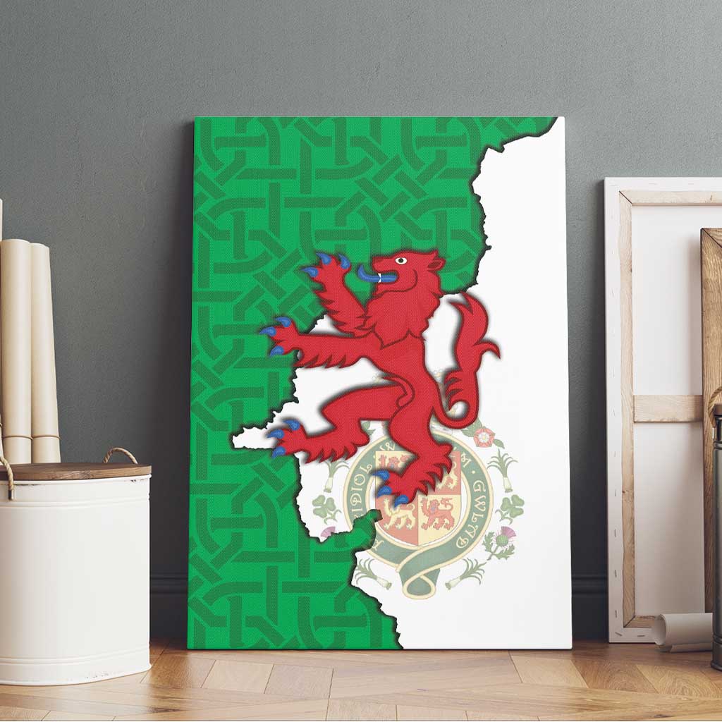 Montgomeryshire Wales Canvas Wall Art Map and Emblem Celtic Style - Wonder Print Shop