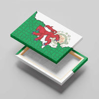 Montgomeryshire Wales Canvas Wall Art Map and Emblem Celtic Style - Wonder Print Shop