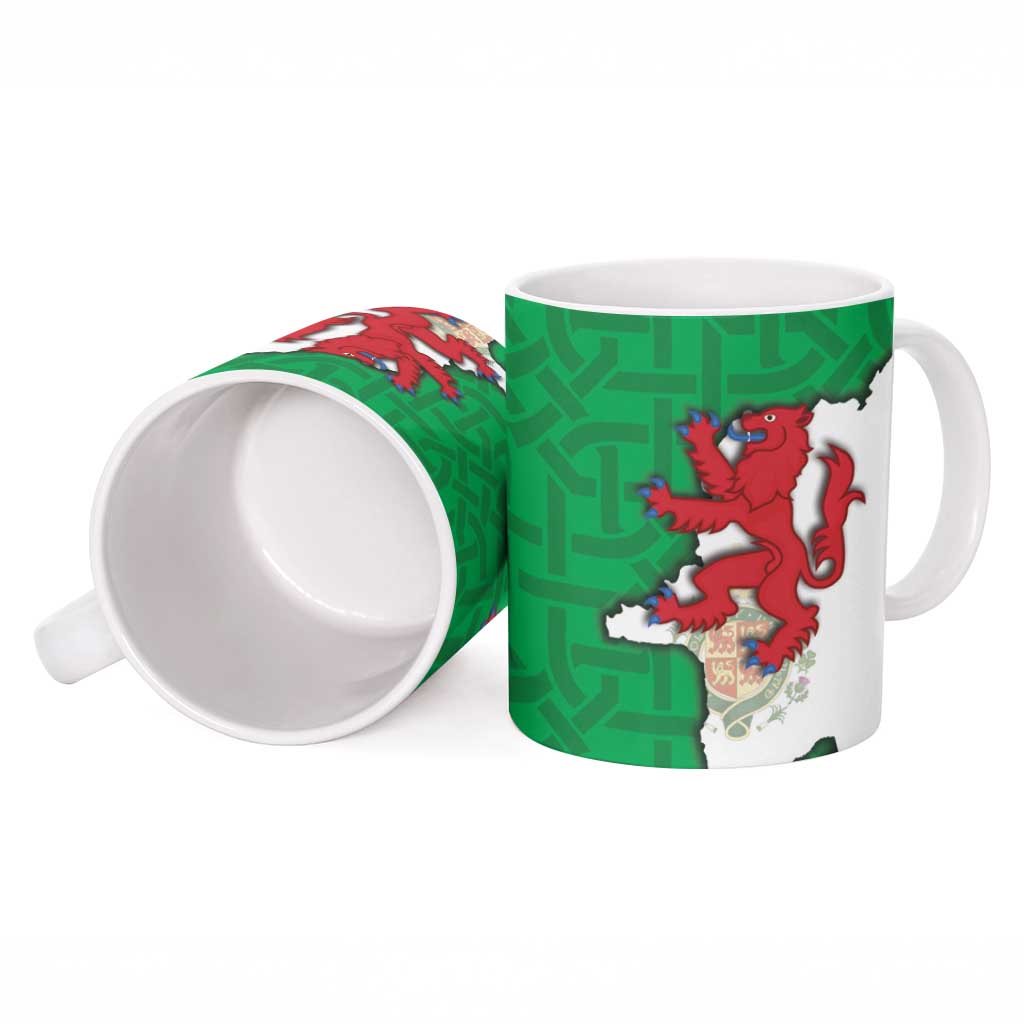 Montgomeryshire Wales Ceramic Mug Map and Emblem Celtic Style - Wonder Print Shop