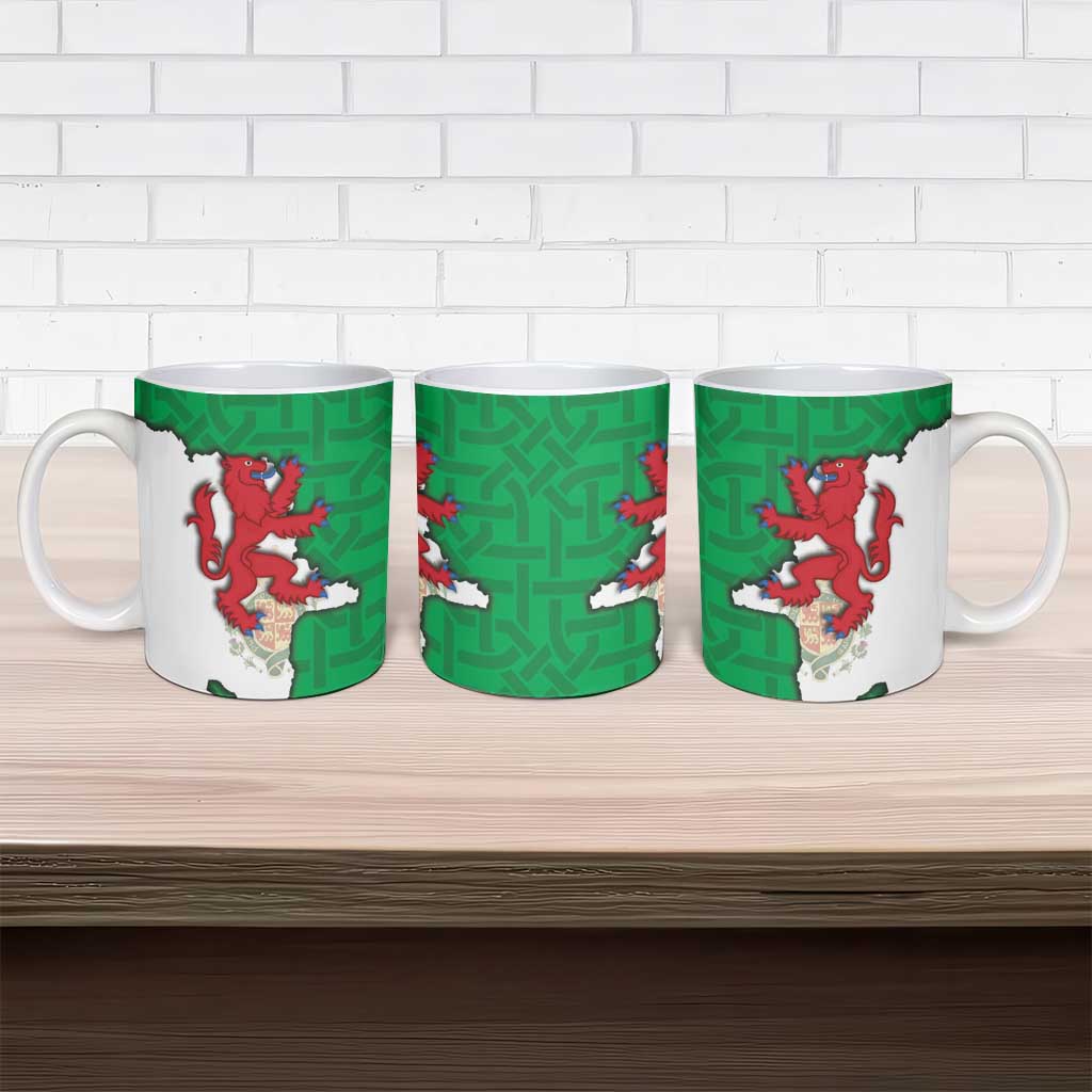 Montgomeryshire Wales Ceramic Mug Map and Emblem Celtic Style - Wonder Print Shop