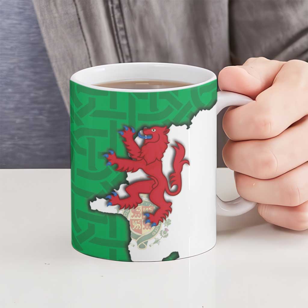 Montgomeryshire Wales Ceramic Mug Map and Emblem Celtic Style - Wonder Print Shop