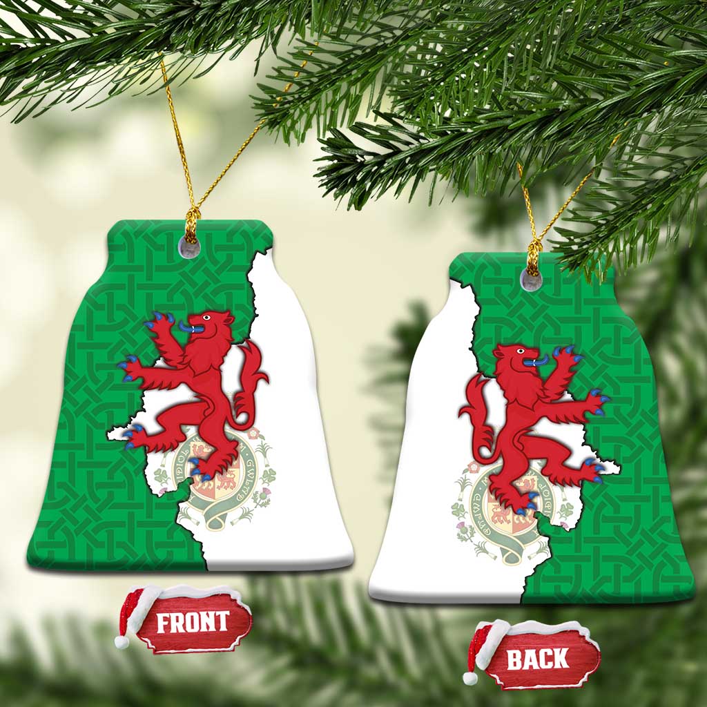 Montgomeryshire Wales Ceramic Ornament Map and Emblem Celtic Style - Wonder Print Shop