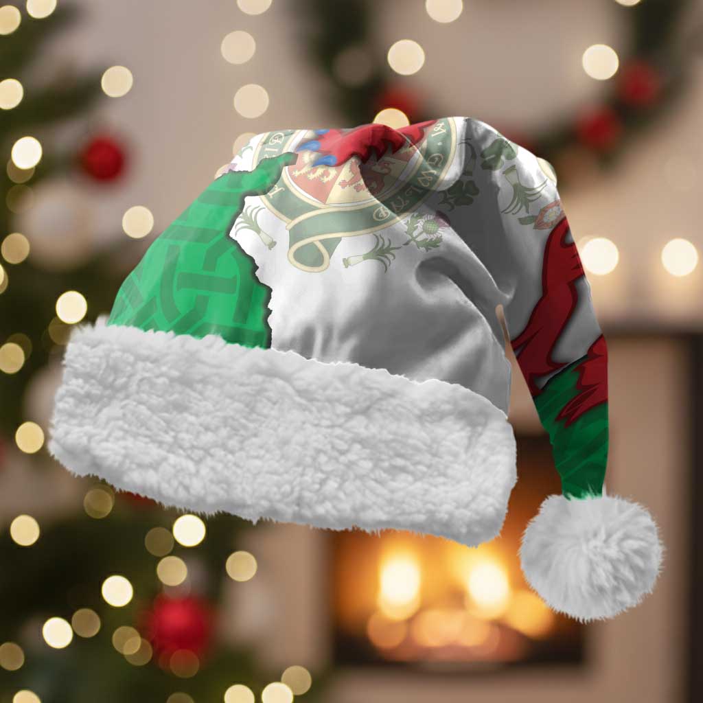 Montgomeryshire Wales Christmas Santa Hat Map and Emblem Celtic Style - Wonder Print Shop
