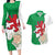 Montgomeryshire Wales Couples Matching Long Sleeve Bodycon Dress and Hawaiian Shirt Map and Emblem Celtic Style - Wonder Print Shop