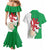 Montgomeryshire Wales Couples Matching Mermaid Dress and Hawaiian Shirt Map and Emblem Celtic Style - Wonder Print Shop