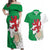 Montgomeryshire Wales Couples Matching Off Shoulder Maxi Dress and Hawaiian Shirt Map and Emblem Celtic Style - Wonder Print Shop