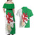 Montgomeryshire Wales Couples Matching Off Shoulder Maxi Dress and Hawaiian Shirt Map and Emblem Celtic Style - Wonder Print Shop