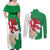 Montgomeryshire Wales Couples Matching Off Shoulder Maxi Dress and Long Sleeve Button Shirt Map and Emblem Celtic Style - Wonder Print Shop