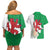 Montgomeryshire Wales Couples Matching Off Shoulder Short Dress and Hawaiian Shirt Map and Emblem Celtic Style - Wonder Print Shop