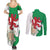 Montgomeryshire Wales Couples Matching Summer Maxi Dress and Long Sleeve Button Shirt Map and Emblem Celtic Style - Wonder Print Shop