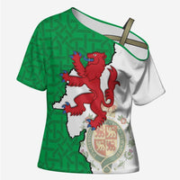 Montgomeryshire Wales Cross Shoulder Shirt Map and Emblem Celtic Style - Wonder Print Shop