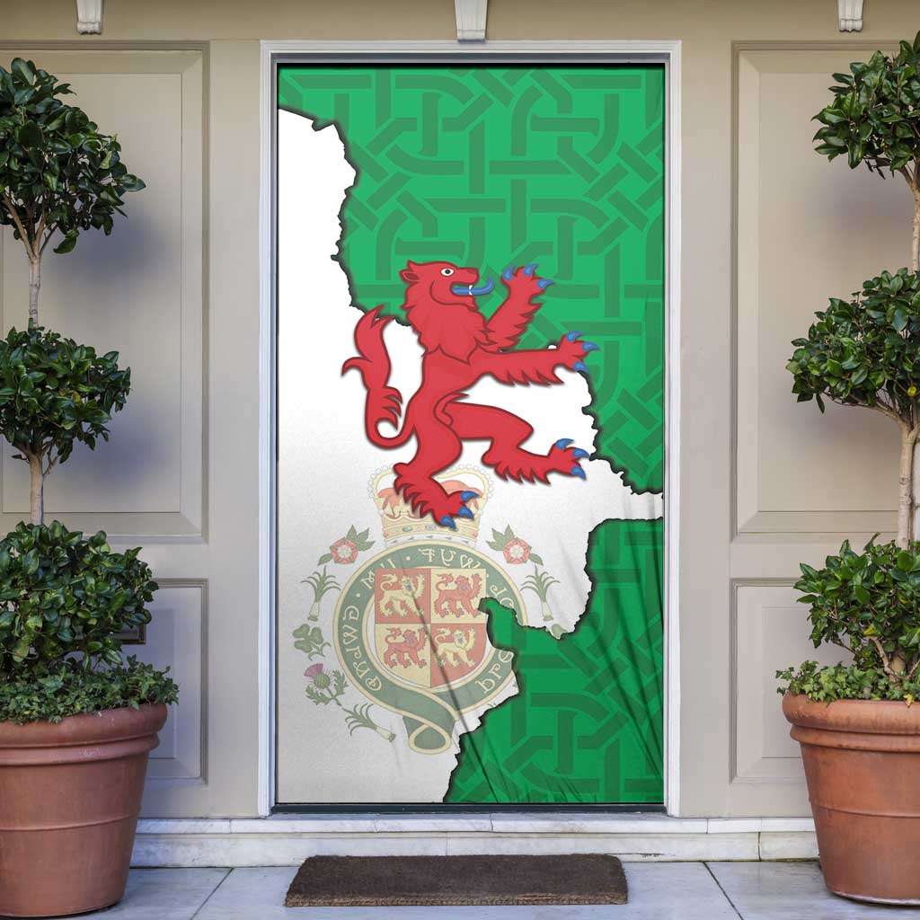 Montgomeryshire Wales Door Cover Map and Emblem Celtic Style - Wonder Print Shop