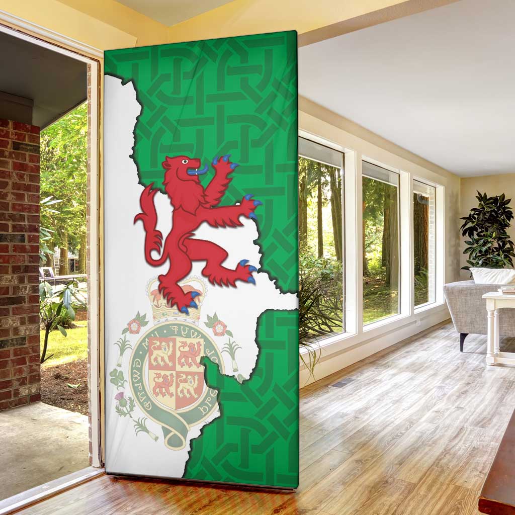 Montgomeryshire Wales Door Cover Map and Emblem Celtic Style - Wonder Print Shop