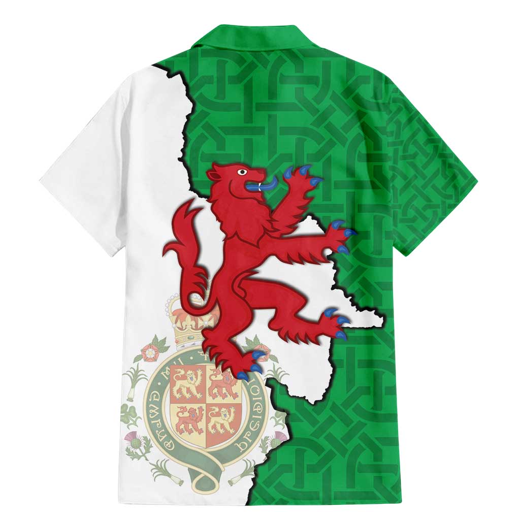 Montgomeryshire Wales Family Matching Mermaid Dress and Hawaiian Shirt Map and Emblem Celtic Style - Wonder Print Shop