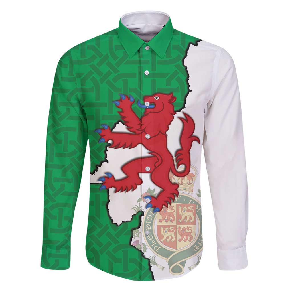 Montgomeryshire Wales Family Matching Puletasi and Hawaiian Shirt Map and Emblem Celtic Style - Wonder Print Shop