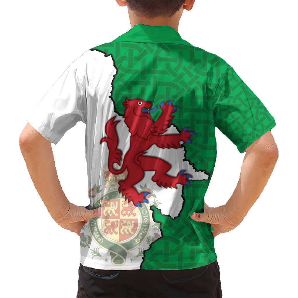 Montgomeryshire Wales Family Matching Summer Maxi Dress and Hawaiian Shirt Map and Emblem Celtic Style - Wonder Print Shop